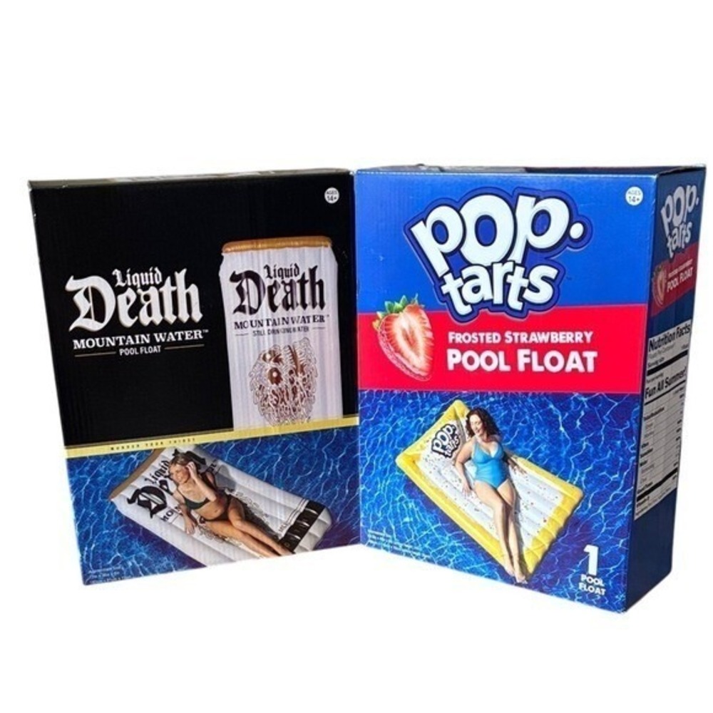 2 Adult Sized XL Pool Floats: LIQUID DEATH & POP TARTS  NIB